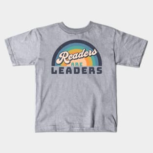 Retro Rainbow Style Readers are Leaders Kids T-Shirt